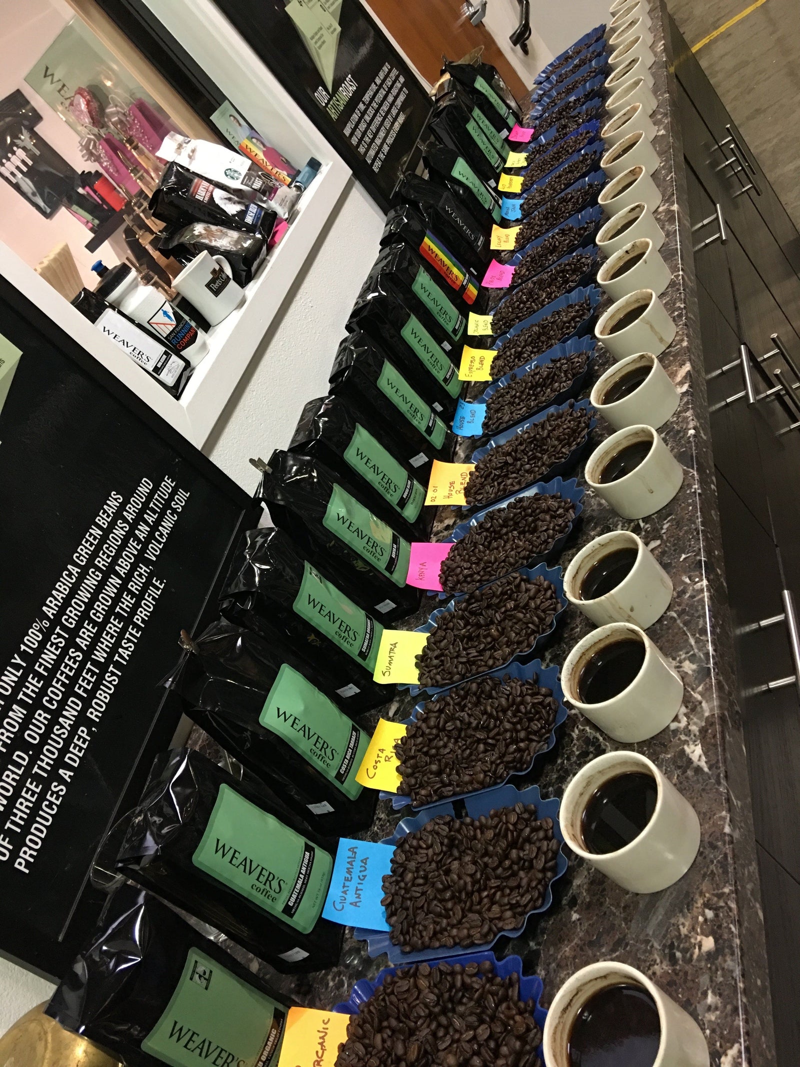 weaverscoffee.sbs Coffee Cupping Table at Weaver's Coffee & Tea