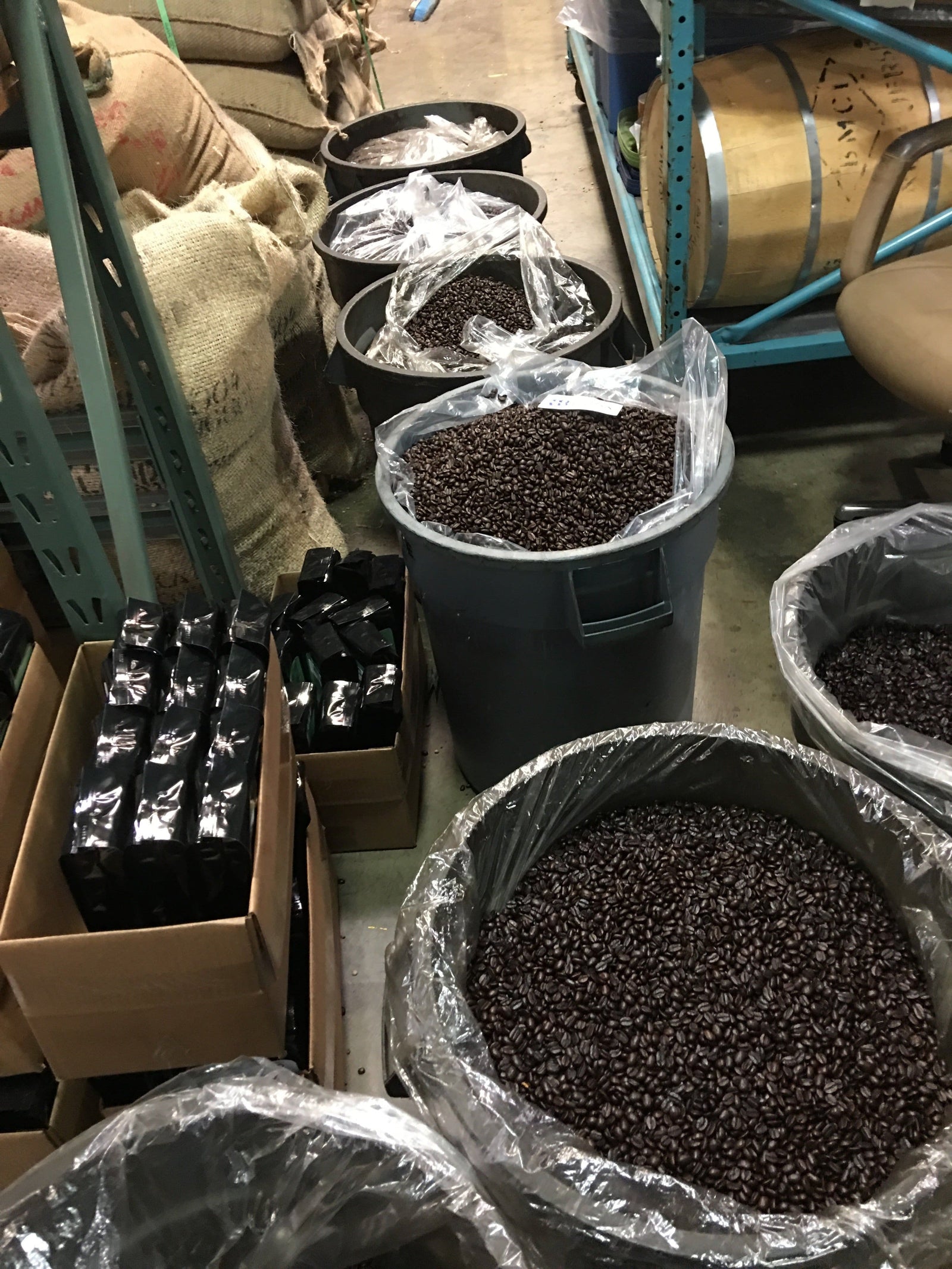 weaverscoffee.sbs Buckets of fresh roasted Hakrz Coffee.
