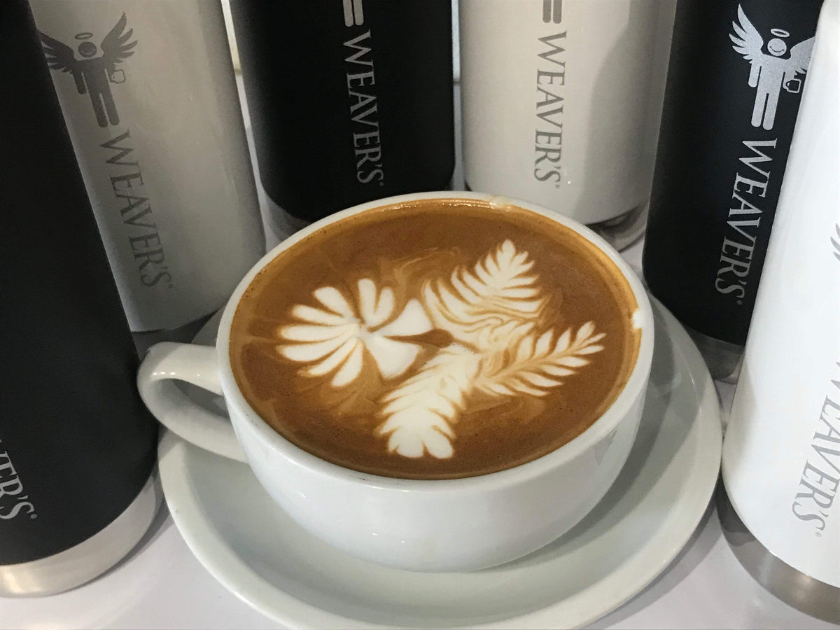weaverscoffee.sbs Latte Art of a palm tree made with Kenya AA Coffee.