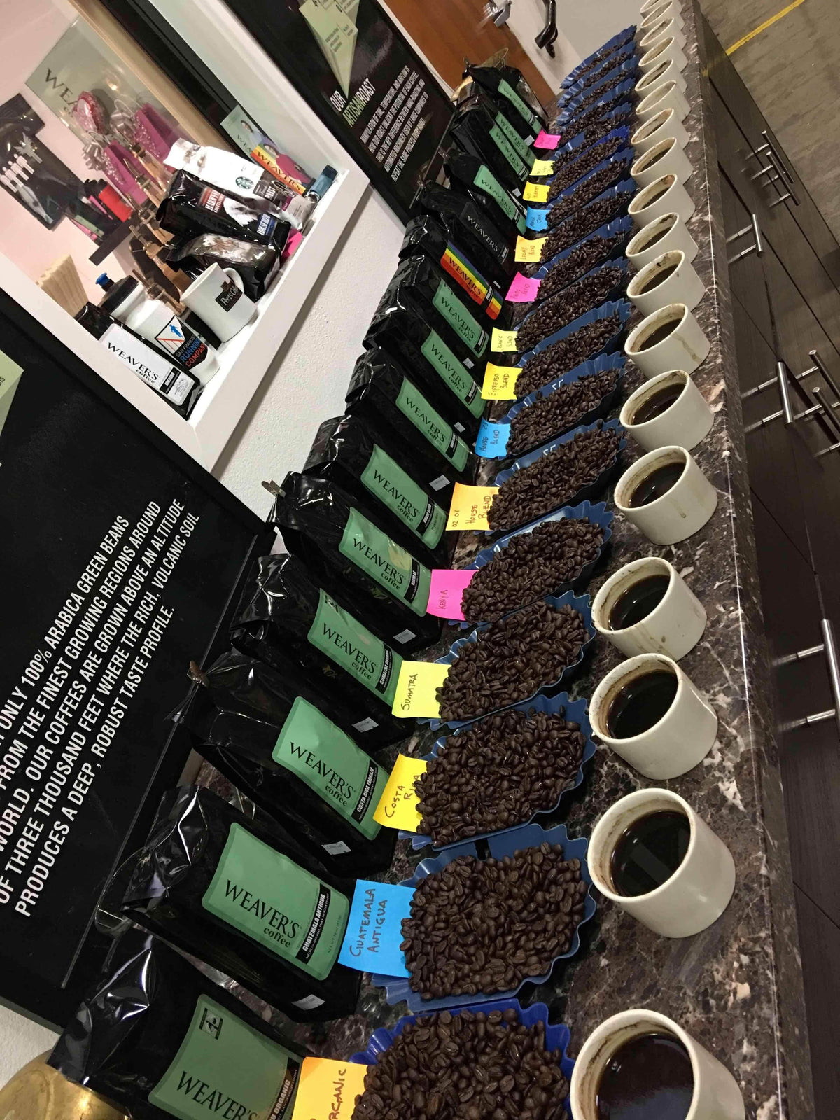 weaverscoffee.sbs Coffee cupping including the Original Blend Coffee.