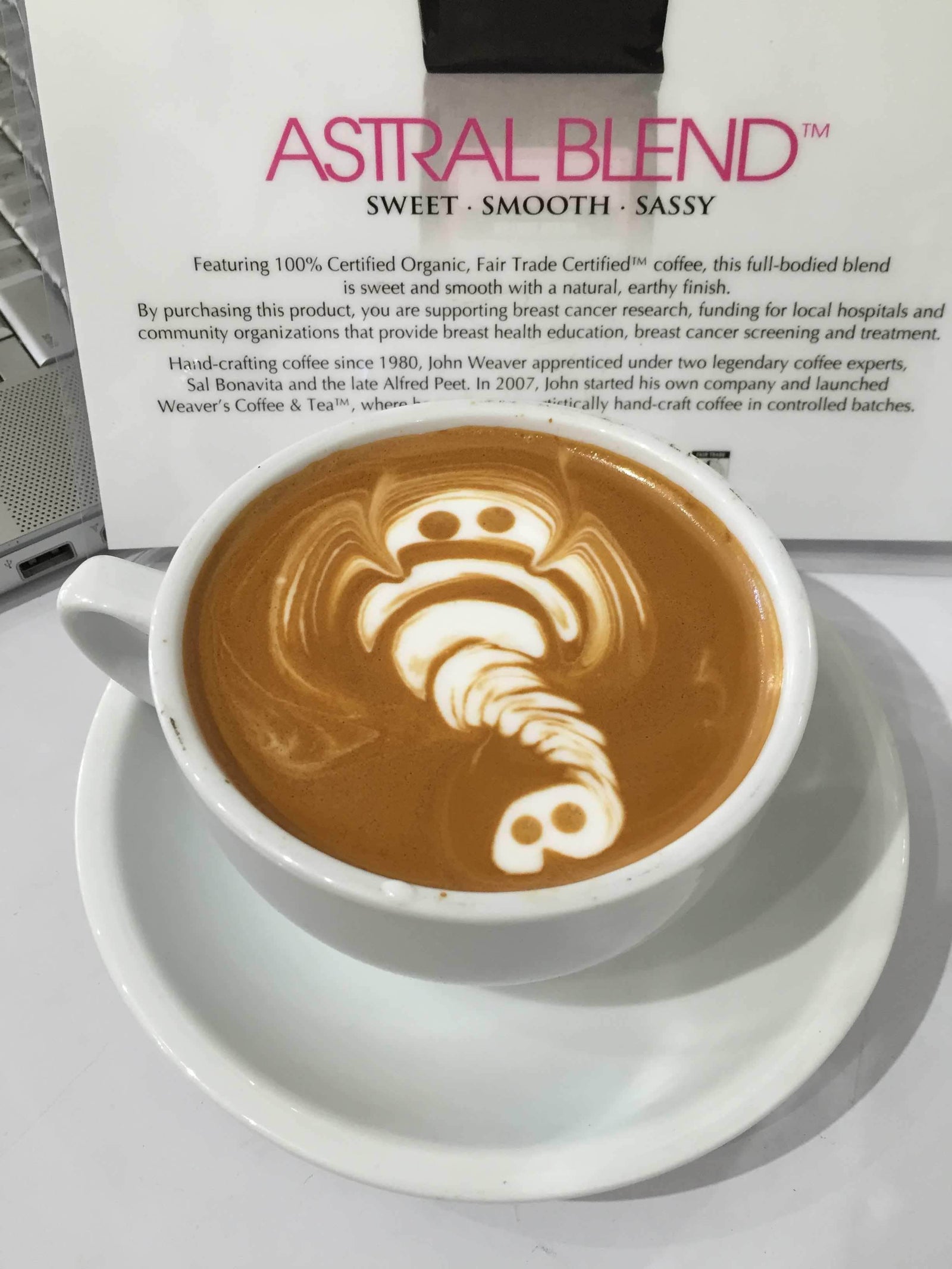 weaverscoffee.sbs Latte art of an elephant made with Astral Blend Coffee.