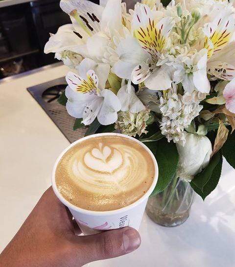 weaverscoffee.sbs Latte art of a heart made with Colombian Coffee.