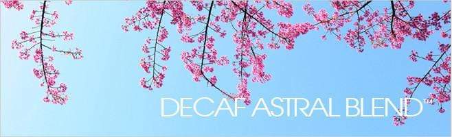 weaverscoffee.sbs Images of Cherry Blossoms which cover the coffee bag of Decaf Astral Blend Coffee.